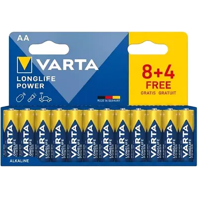 Комплект батареек Varta Longlife Power AA LR6 Alkaline B12 / 4906121472
