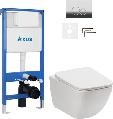 Унитаз подвесной с инсталляцией Axus 011D с унитазом Canto 2202 и кнопкой 097EC / k0187