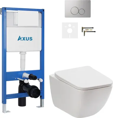 Унитаз подвесной с инсталляцией Axus 011D с унитазом Canto 2202 и кнопкой 097ES / k0185