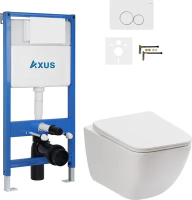 Унитаз подвесной с инсталляцией Axus 011D с унитазом Canto 2202 и кнопкой 097EW / k0184