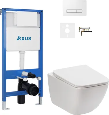 Унитаз подвесной с инсталляцией Axus 011D с унитазом Canto 2202 и кнопкой 097HDW / k0180