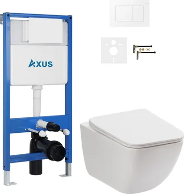 Унитаз подвесной с инсталляцией Axus 011D с унитазом Canto 2202 и кнопкой 097JW / k0177