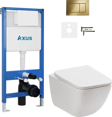 Унитаз подвесной с инсталляцией Axus 011D с унитазом Canto 2202 и кнопкой 097LG / k0173