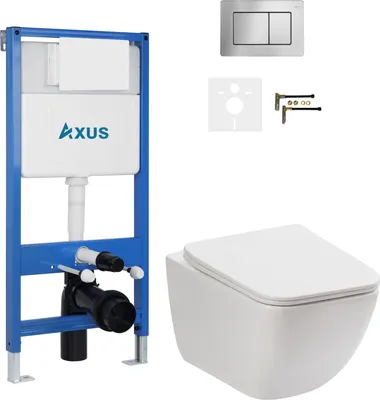 Унитаз подвесной с инсталляцией Axus 011D с унитазом Canto 2202 и кнопкой 097LS / k0176