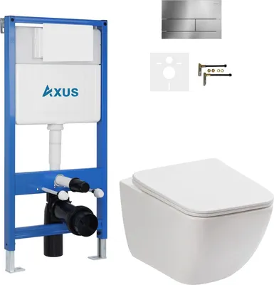 Унитаз подвесной с инсталляцией Axus 011D с унитазом Canto 2202 и кнопкой 097TS / k0168