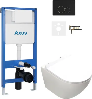 Унитаз подвесной с инсталляцией Axus 011D с унитазом Ligero 2318t и кнопкой 097EB / k0163
