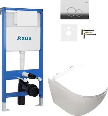 Унитаз подвесной с инсталляцией Axus 011D с унитазом Ligero 2318t и кнопкой 097EC / k0164