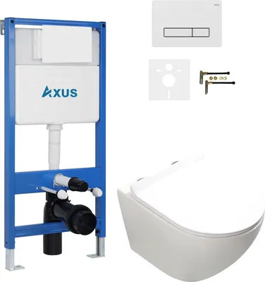 Унитаз подвесной с инсталляцией Axus 011D с унитазом Ligero 2318t и кнопкой 097HDW / k0157