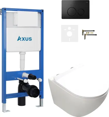 Унитаз подвесной с инсталляцией Axus 011D с унитазом Ligero 2318t и кнопкой 097IB / k0147