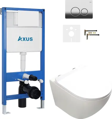 Унитаз подвесной с инсталляцией Axus 011D с унитазом Ligero 2318t и кнопкой 097IC / k0148