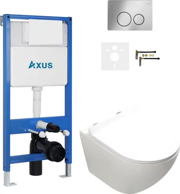 Унитаз подвесной с инсталляцией Axus 011D с унитазом Ligero 2318t и кнопкой 097IS / k0149