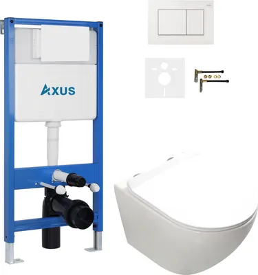 Унитаз подвесной с инсталляцией Axus 011D с унитазом Ligero 2318t и кнопкой 097JW / k0154