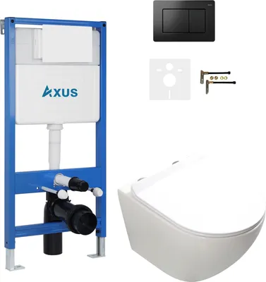 Унитаз подвесной с инсталляцией Axus 011D с унитазом Ligero 2318t и кнопкой 097LB / k0151