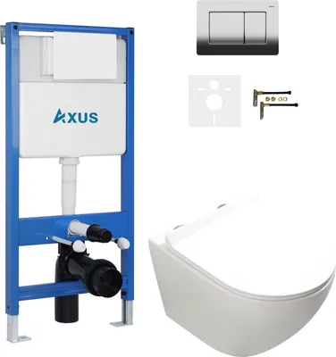 Унитаз подвесной с инсталляцией Axus 011D с унитазом Ligero 2318t и кнопкой 097LC / k0152