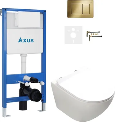 Унитаз подвесной с инсталляцией Axus 011D с унитазом Ligero 2318t и кнопкой 097LG / k0150