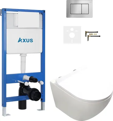 Унитаз подвесной с инсталляцией Axus 011D с унитазом Ligero 2318t и кнопкой 097LS / k0153