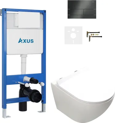 Унитаз подвесной с инсталляцией Axus 011D с унитазом Ligero 2318t и кнопкой 097TGG / k0143