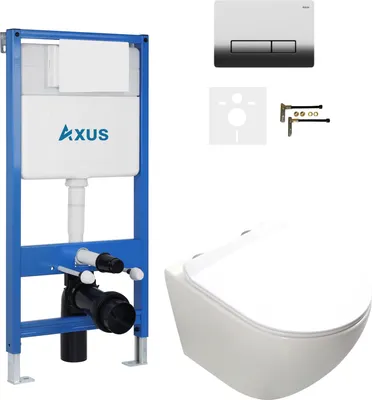 Унитаз подвесной с инсталляцией Axus 011D с унитазом Ligero 2380t и кнопкой 097HDC / k0160