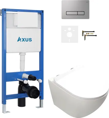 Унитаз подвесной с инсталляцией Axus 011D с унитазом Ligero 2380t и кнопкой 097HDS / k0158