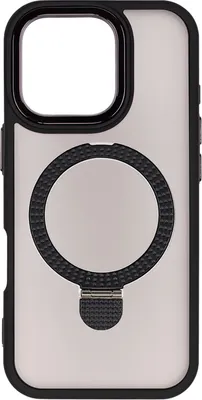 Чехол-накладка Zibelino Ring Stand Matte для Apple IPhone 16 Pro / ZRS-APL-16-PRO-MT-BLK (черный)