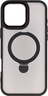 Чехол-накладка Zibelino Ring Stand Matte для Apple IPhone / ZRS-APL-16-PRO-MAX-MT-BLK (черный)