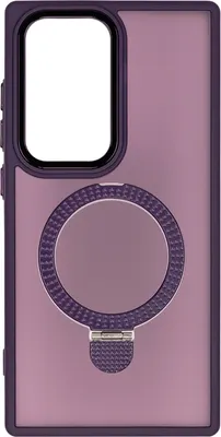 Чехол-накладка Zibelino Ring Stand Matte для Samsung S24 Ultra / ZRS-SAM-S24-UL-MT-PUR (фиолетовый)