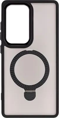 Чехол-накладка Zibelino Ring Stand Matte для Samsung S25 Ultra / ZRS-SAM-S25-UL-MT-BLK (черный)