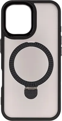 Чехол-накладка Zibelino Ring Stand Matte для Apple IPhone 16 / ZRS-APL-16-MT-BLK (черный)
