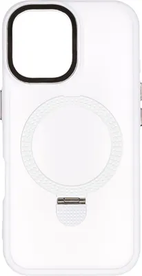 Чехол-накладка Zibelino Ring Stand Matte для Apple IPhone 16 / ZRS-APL-16-MT-WHT (белый)
