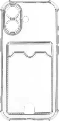 Чехол-накладка Zibelino Silicone Card Holder для Apple iPhone 17 / ZSCH-IPH-17-CAM-TRN (прозрачный)