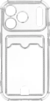 Чехол-накладка Zibelino Silicone Card Holder для Apple iPhone / ZSCH-IPH-17-PRO-CAM-TRN (прозрачный)
