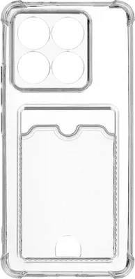 Чехол-накладка Zibelino Silicone Card Holder для Xiaomi 14T 5G / ZSCH-XIA-14T-CAM-TRN (прозрачный)