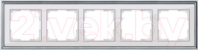 Рамка для выключателей и розеток Werkel Palacio WL17-Frame-05 / a037696 (хром/белый)