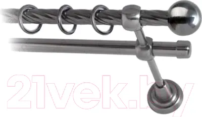 Карниз для штор Lm Decor Шар малый 124 2р витой (антрацит, 3м)