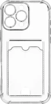 Чехол-накладка Zibelino Silicone Card Holder для Apple / ZSCH-IPH-16-PRO-MAX-CAM-TRN (прозрачный)