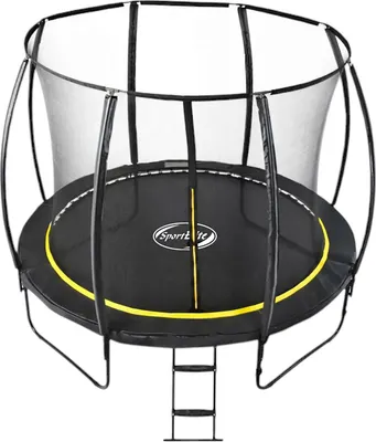 Батут Dinamika С защитной сеткой внутрь с лестницей ZSO-001422 (черный)