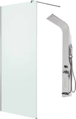 Душевая стенка Saniteco Walk-In SN-W8MC120 + LYPA-2 (хром/панель хром глянцевый)