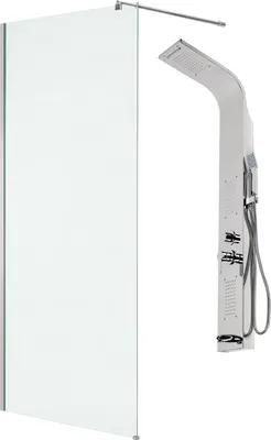Душевая стенка Saniteco Walk-In SN-W6TC110 + LYPA-2 (хром/панель хром глянцевый)