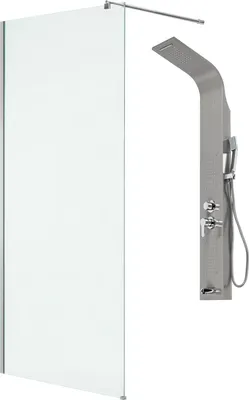 Душевая стенка Saniteco Walk-In SN-W6TC110 + LYPA-1 (хром/панель хром матовый)