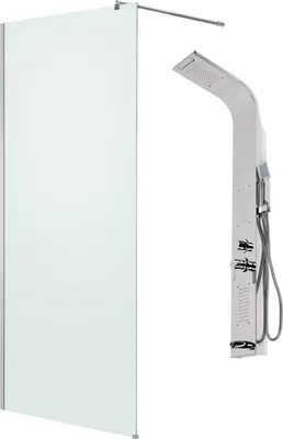 Душевая стенка Saniteco Walk-In SN-W6MC120 + LYPA-2 (хром/панель хром глянцевый)