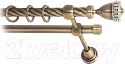 Карниз для штор Lm Decor Кубок 110 2р витой (антик, 2м)