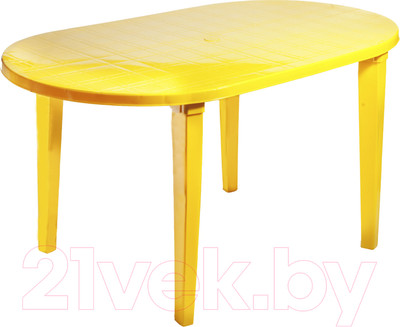 Стол пластиковый Стандарт Пластик Групп Овальный 140х80 (желтый)