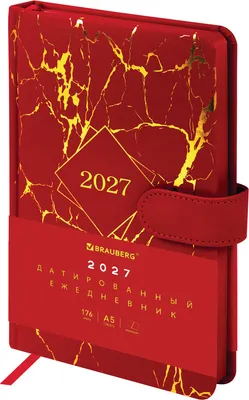 Ежедневник Brauberg Goldy 2027 / 117896 (красный)