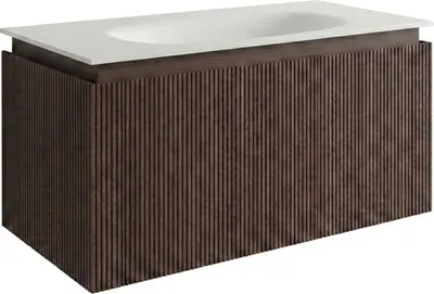 Тумба с умывальником Oliveeka Tuma 80 TUM80A + Flow F80W (палисандр/белый)