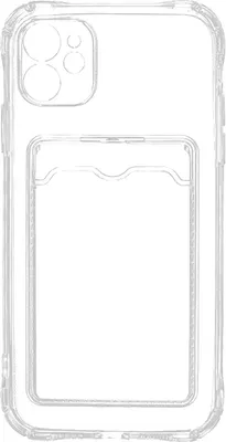 Чехол-накладка Zibelino Silicone Card Holder для Apple iPhone 11 / ZSCH-APL-11-CAM-TRN (прозрачный)