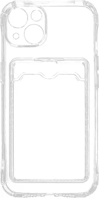 Чехол-накладка Zibelino Silicone Card Holder для Apple iPhone 13 / ZSCH-IPH-13-CAM-TRN (прозрачный)