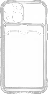 Чехол-накладка Zibelino Silicone Card Holder для Apple iPhone / ZSCH-IPH-13-MINI-CAM-TRN (прозрачный)