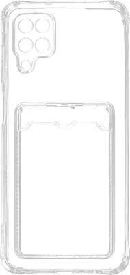 Чехол-накладка Zibelino Silicone Card Holder для Samsung A12 / ZSCH-SAM-A125-CAM-TRN  (прозрачный)