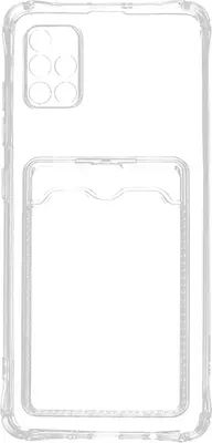 Чехол-накладка Zibelino Silicone Card Holder для Samsung A51 4G / ZSCH-SAM-A51-CAM-TRN (прозрачный)