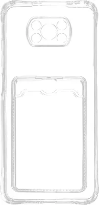 Чехол-накладка Zibelino Silicone Card Holder для Xiaomi Poco X3/X3 / ZSCH-XIA-X3-CAM-TRN (прозрачный)